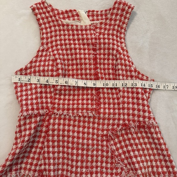 Anthropologie Maeve Womens Size 4 Sleeveless Red White Gingham Peplum Top - Picture 11 of 13